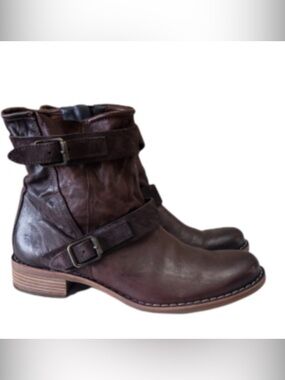 Paul Green Austria ALLY Brown
Leather Ankle Biker Boots 
Size UK 5.5 = US 7.5-8